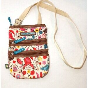 Lily Bloom Eva Love Cats Print Crossbody Travel Purse Adjustable Strap 3 Pockets